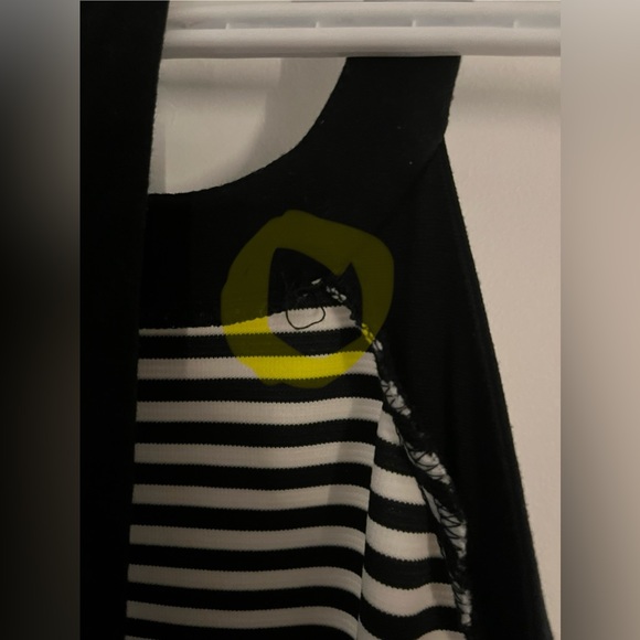 Black and white striped halter a line dress - Picture 4 of 4